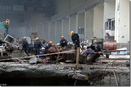 Август 2009 г. Разбор завалов после катастрофы на Саяно-Шушенской ГЭС. Фото пресс-службы ОАО РусГидро