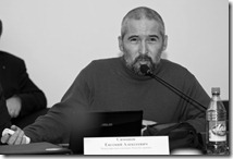 Евгений Симонов на круглом столе по Нижнему Приангарью